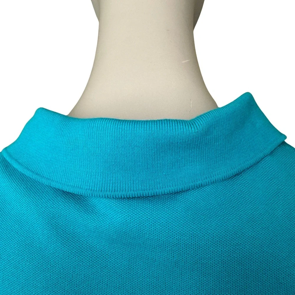 LACOSTE Pique Polo Shirt Stretch Cotton Turquoise Teal Blue Style# F811 Size 36 - Picture 10 of 16